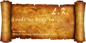 Lovász Klára névjegykártya