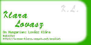klara lovasz business card