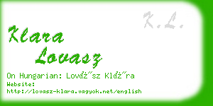 klara lovasz business card